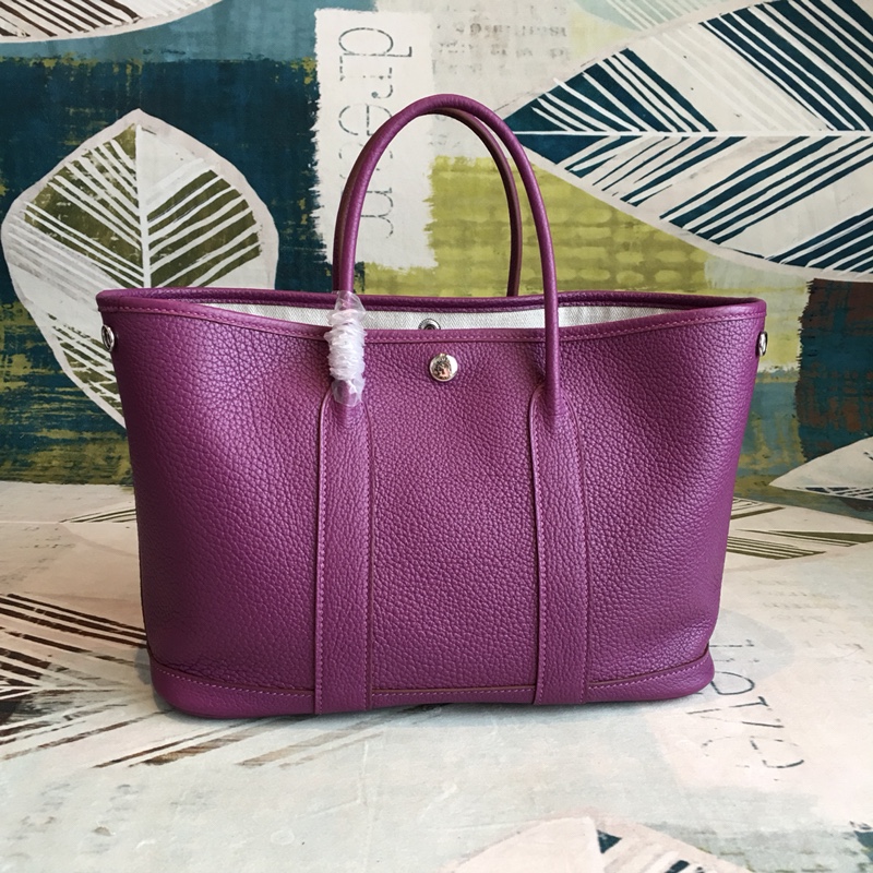 Hermes Garden Party 36cm Tote Handbag In Anemone Clemence Leather